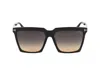 Tom Ford Sunglasses In Glossy Black/smoke Grad