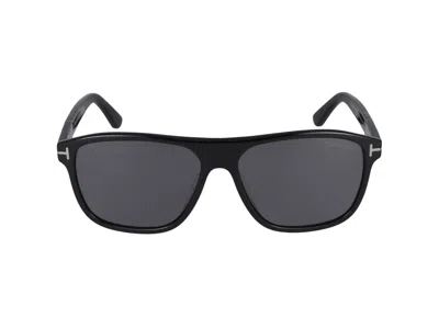 Tom Ford Sunglasses In Glossy Black/smoke Polar