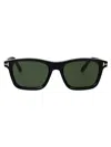 Tom Ford Rectangular Sunglasses In Green Black