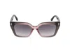 Tom Ford Winona 53mm Gradient Polarized Cat Eye Sunglasses In Grey/smoke Grad
