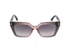 Tom Ford Winona 53mm Gradient Polarized Cat Eye Sunglasses In Grey/smoke Grad