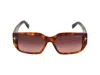 Tom Ford Women's  Silvano-02 Ft0989 53t Sunglasses In Havana Blonde/bordeaux Grad