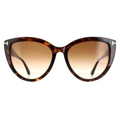 Pre-owned Tom Ford Sunglasses Isabella Ft0915 52f Dark Havana Brown Gradient