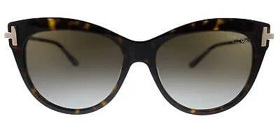 Pre-owned Tom Ford Sunglasses Kira Cat-eye Plastic Sunglasses With Brown Polarized Lens In Havana