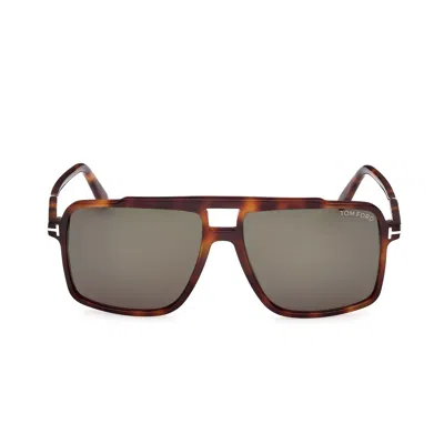Tom Ford Kemp 59mm Navigator Sunglasses In Brown