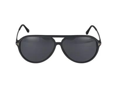 Tom Ford Sunglasses In Matt Black/smoke Polar
