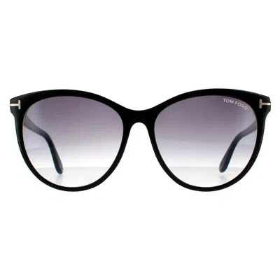 Pre-owned Tom Ford Sunglasses Maxim Ft0787 01b Shiny Black Smoke Grey Gradient In Gray