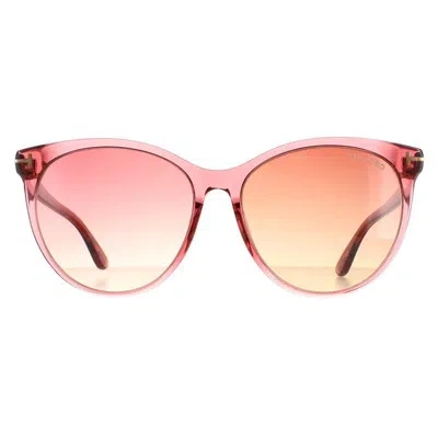 Pre-owned Tom Ford Sunglasses Maxim Ft0787 72t Shiny Transparent Antique Pink Gradient In Red