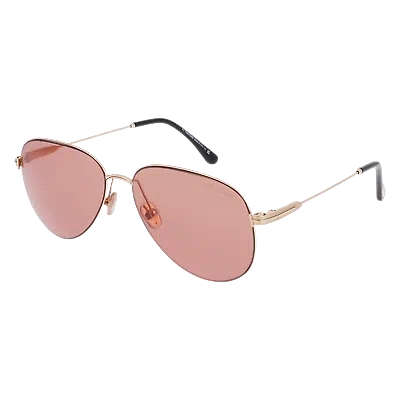 Pre-owned Tom Ford Sunglasses Men Women Gold Black Pink Pilot-aviator Ft0993 32e Porscha In Brown