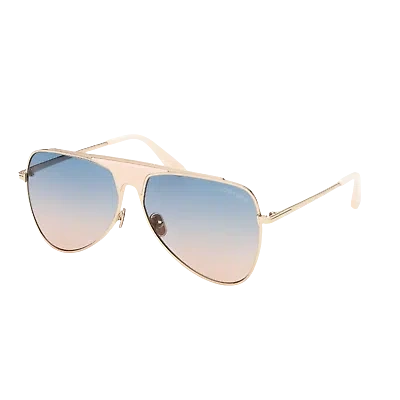 Pre-owned Tom Ford Sunglasses Men Women Rose Gold Pilot-aviator Ft0935 28w 60mm Ethan In Blue