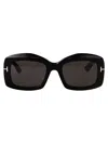 Tom Ford Eyewear Rectangle-frame Sunglasses In Nero Lucido / Fumo