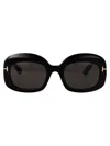 Tom Ford Eyewear Cielle Oval Frame Sunglasses In Nero Lucido / Fumo