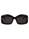 Tom Ford Eyewear Rectangle-frame Sunglasses In Nero Lucido / Fumo