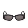 Tom Ford Eyewear Cielle Oval Frame Sunglasses In Nero/grigio