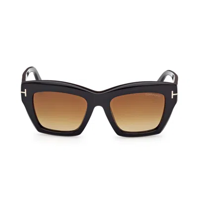 Tom Ford Womens Black Ft1191 Luna Rectangle-frame Acetate Sunglasses