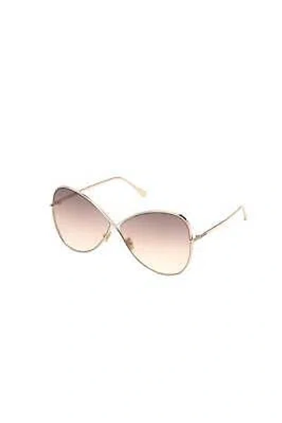 Pre-owned Tom Ford Sunglasses Nickie Butterfly Metal Sunglasses With Brown Gradient Lens In Gold