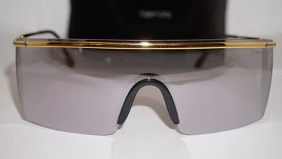 Pre-owned Tom Ford Sunglasses Pavlos Shield Gold Smoke Mirror Tf980 30c 150 115 In Pink Gradient