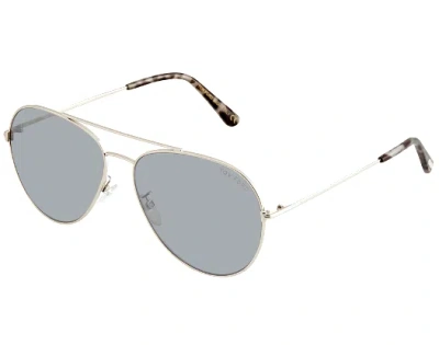 Pre-owned Tom Ford Sunglasses Pilot Ft0636k/s 16c 62 Shiny Silver Sunglasses Gray Lens