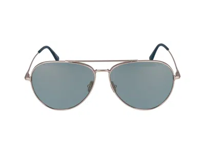 Tom Ford Sunglasses In Polished Rosé Gold/mirrored Blue