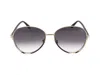 Tom Ford Gradient Smoke Round Ladies Sunglasses Ft0946 01b 58 In Polished Rosé Gold/smoke Grad