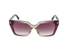 Tom Ford Winona 53mm Gradient Polarized Cat Eye Sunglasses In Purple/violet Grad E/o Mirrored