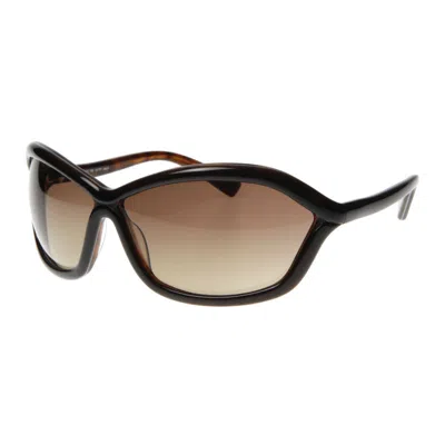 Tom Ford Sunglasses Rectangle Full Rim, Brown Frame And Brown Gradient Lens Ft0122patek50f In Black