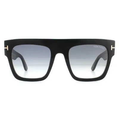 Pre-owned Tom Ford Sunglasses Renee Ft0847 01b Shiny Black Gray Smoke Gradient