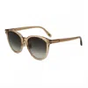 Tom Ford Sunglasses Round Full Rim, Shiny Light Brown Frame And Smoke Gradient Lens Ft1133-k45b In Brown