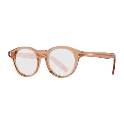 TOM FORD SUNGLASSES ROUND FULL RIM, SHINY LIGHT BROWN FRAME AND SMOKE LENS FT1123-D45A