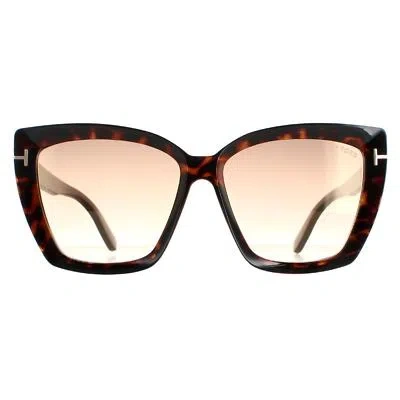 Pre-owned Tom Ford Sunglasses Scarlet Ft0920 52g Dark Havana Brown Mirror