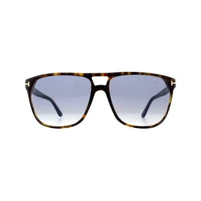 Pre-owned Tom Ford Sunglasses Shelton 0679 52w Dark Havana Blue Gradient In Brown