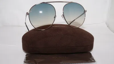 Pre-owned Tom Ford Sunglasses Simone-02 Round Gold Blue Gradient Tf571 14w 58 16 140