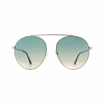 Pre-owned Tom Ford Sunglasses Simone 0571 14w Silver Green Yellow Gradient