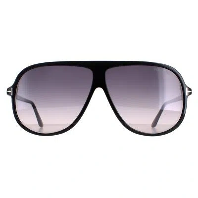 Pre-owned Tom Ford Sunglasses Spencer 02 Ft0998 01b Shiny Black Smoke Gradient In Gray