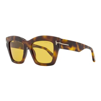 Tom Ford Sunglasses Square Full Rim, Blonde Havana Frame And Brown Lens Ft119153e