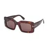 Tom Ford Sunglasses Square Full Rim, Dark Havana Frame And Brown Lens Ft118852e In Brown
