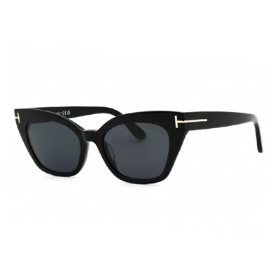 Tom Ford Sunglasses Square Full Rim, Shiny Black Frame And Smoke Lens Ft103101a