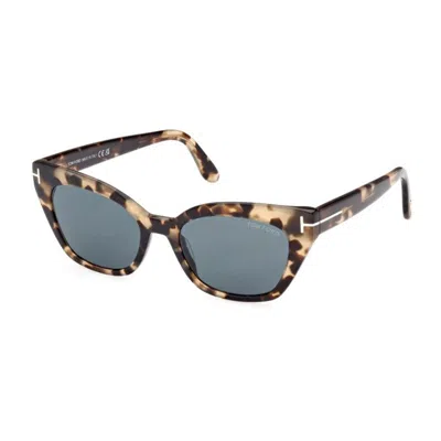Tom Ford Sunglasses Square Full Rim, Shiny Black Frame And Smoke Lens Ft103101a In Brown