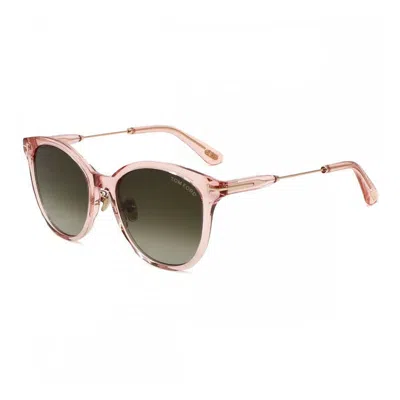 Tom Ford Sunglasses Square Full Rim, Shiny Pink Frame And Roviex Gradient Lens Ft1140-k72k