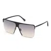 Tom Ford Sunglasses Square Semi Rim, Black Frame And Smoke Mirror Lens Ft084001c In Black