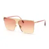 Tom Ford Sunglasses Square Semi Rim, Black Frame And Smoke Mirror Lens Ft084001c In Brown