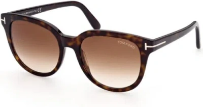 Pre-owned Tom Ford Sunglasses  Ft 0914 -f Olivia- 02 Asian Fit 52f Shiny Classic Dark Havan