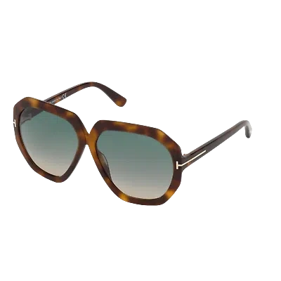 Pre-owned Tom Ford Sunglasses Women Brown Tortoise Green Havana Round Ft0791 53p Pippa