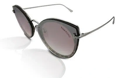 Pre-owned Tom Ford Sunglasses Women's Ft0683 Jess 55z Rhodium/white Havana/pearl