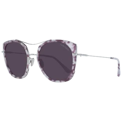 Pre-owned Tom Ford Sunglasses Women Tortoise Pilot Purple Gradient Metal Ft0760 56t Joey In Red