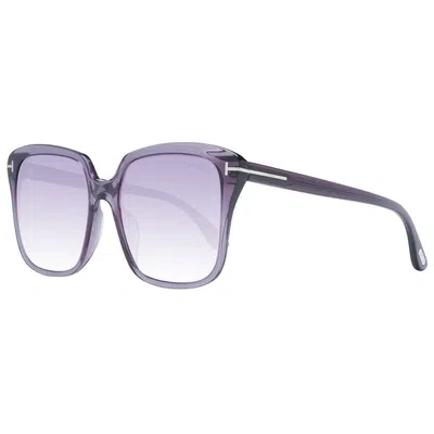 Pre-owned Tom Ford Sunglasses Women Transparent Violet Square Ft0788 81z 56mm Faye-02 In Violet, Purple