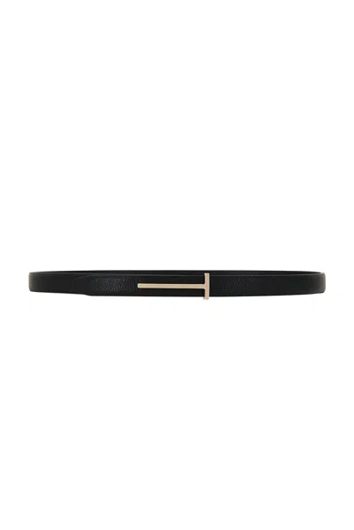 Tom Ford Supple Grain Leather Belt In Black
