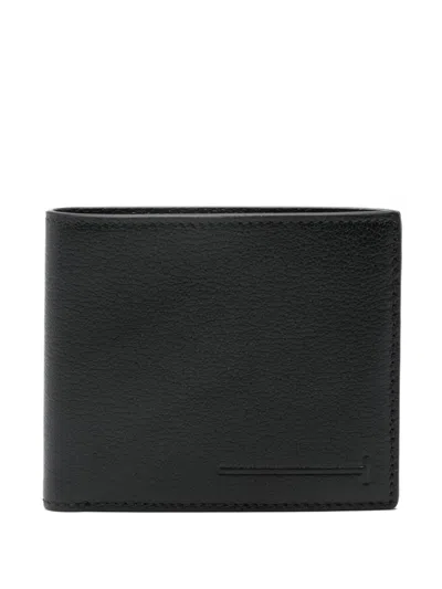 Tom Ford Supple Grain Leather Elongated T Line Classic Bifold Wallet In Black