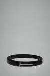 Tom Ford Supple Grain Leather Slim T Belt 15mm In Black