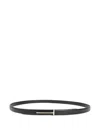 Tom Ford Supple Grain Leather Slim T Belt In Black